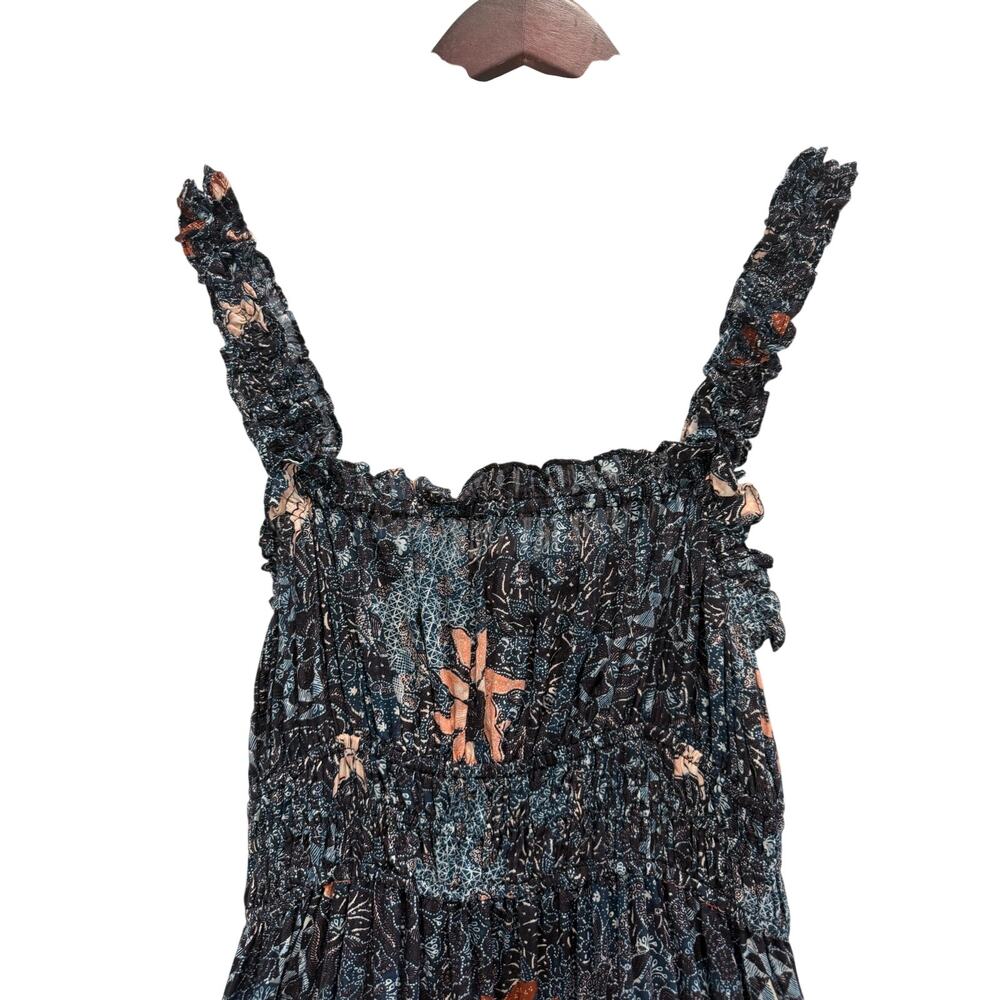 Ulla Johnson Annisa Floral Ruffle Midi Dress Size 6 Smocked Summer Boho - Picture 5 of 12